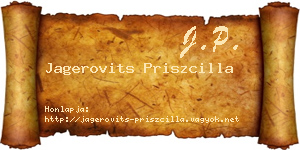 Jagerovits Priszcilla névjegykártya